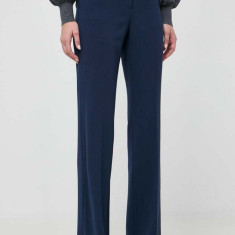 MICHAEL Michael Kors pantaloni femei, culoarea albastru marin, lat, high waist