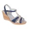 Sandale dama, din piele naturala, Toc 8 cm, Albastru, Color, S47BL1