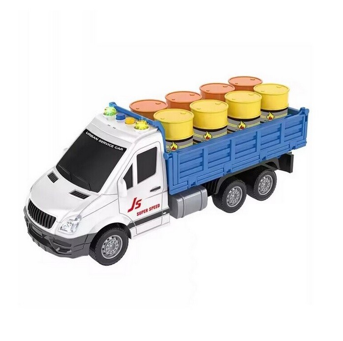 Jucarie camioneta cu butoaie, sunete si lumini 29 cm