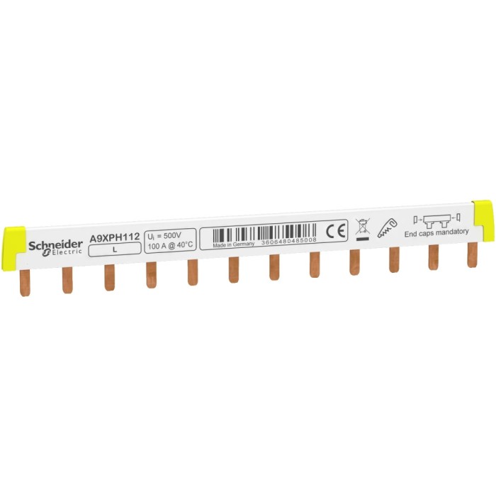 Bareta de alimentare 1P busbar pin 12M 100A Acti9 Schneider A9XPH112