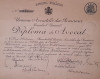 Diploma de avocat per. regalista / Bucuresti 1924