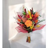 Buchet din Plante Uscate si Frunze Voal - Design Natural, 20x23 cm