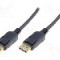 Cablu DisplayPort - DisplayPort, din ambele par&amp;#355;i, DisplayPort mufa, 10m, negru, ASSMANN - AK-340100-100-S