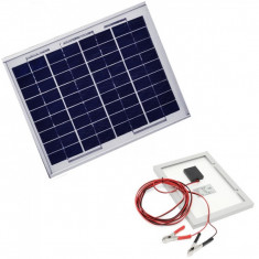 Panou Solar Fotovoltaic 10W 36 Celule 36x24cm Cablu Clesti 12V foto