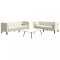 vidaXL Set canapele Chesterfield cu perne rulou 2 piese, crem, catifea 3209298