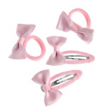 Set 4 accesorii par cu fundite roz