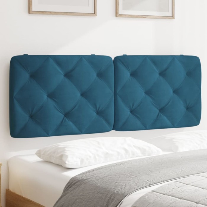 Gossi perna tablie de pat, albastru, 120 cm, catifea