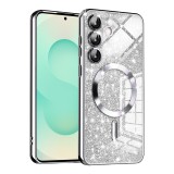 Husa premium Samsung Galaxy S25 Plus Techsuit Luxury Glitter MagSafe, argintiu