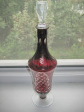 729A-Sticla de rubin cu dop nr 2, inaltime 34 cm.