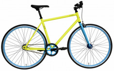 Bicicleta Oras Dhs Fixie 2896 495Mm Galben Albastru 28 Inch foto