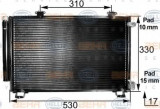 Condensator / Radiator aer conditionat TOYOTA YARIS (P1) (1999 - 2005) HELLA 8FC 351 300-261