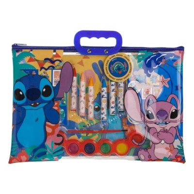 Set de Colorat cu Geanta Transparenta cu Model Disney Stitch - AS foto
