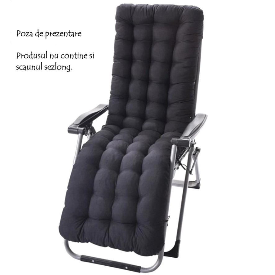 Perna scaun balansoar sau sezlong neagra 170x55x3cm | Okazii.ro