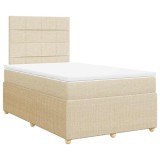 Cumpara ieftin Pat continental cu saltea, crem, 120x190 cm, textil