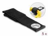 Set 5 cureluse tip Hook-and-loop cu inel pentru surub 260 x 38mm Negru, Delock 19560
