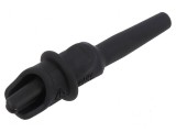 Bornă crocodil 10A neagră lipită, capacitate prindere max. 9mm