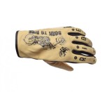 Manusi moto Leoshi, din piele, Born To Ride, culoare crem, marime 2XL Cod Produs: MX_NEW LSL09337