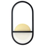 Aplica Led de Perete Mistique, 6500K, 1700 Lm, Design Ovala, Interior, Aluminiu/Acril, Lumina Rece, Golden