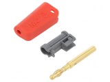 Mufă Banană 4mm Roșie Aurită