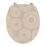 Capac Toaletă 45 Cm Mdf Prinderi Inox &ndash; Design Spirale &ndash; Crem | Capace Wc