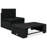 Gossi set mobilier de gradina, 2 piese, negru, poliratan