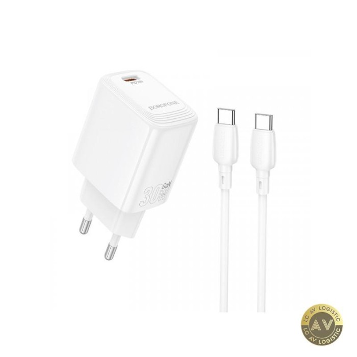 Incarcator Retea Cu Cablu USB-C Borofone BN28 Fuente 30W 3A 1 x USB-C Alb