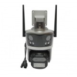 Camera de supraveghere 4 lentile, 3 obiective 12 MP, 2 CPU dual control, P2P WIFI 2.4G, PTZ cu senzor de miscare, alarma, night vision, AI detectie um