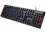 Cumpara ieftin Tastatura Gaming Iluminata LED RGB, Interfata USB Plug&amp;PLay, Negru