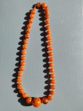 Colier Vintage Bachelită / Catalină &ndash; Imitație Chihlimbar, 67 grame, Anii