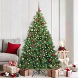 VidaXL Brad de Crăciun artificial cu 300 LED Verde 180 cm PE și PVC 3397791
