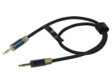 Cablu Jack 3,5mm mufă, din ambele părţi 0,5m aurit, Vention