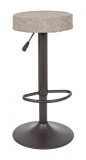 Cumpara ieftin Scaun de bar cadru fier gri si sezut piele ecologica gri deschis Piper 35 cm x 35 cm x 64/85 h