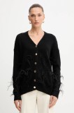 Fracomina cardigan din amestec de l&acirc;nă culoarea negru, FS25WT8006K50501