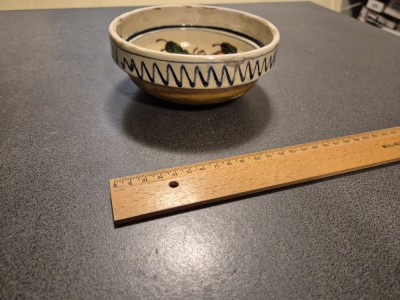 Bol ceramica decorat cu flori foto