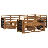 vidaXL Set canapea sectională 6 pcs natural Lemn Solid de Acacia 3384470