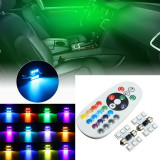 Led Auto, RGB, Telecomanda, 31mm, 12V, 1W