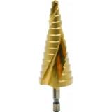 Burghiu conic in trepte 6-30 mm HSS TiN cu prindere HEX 1/4 Raider Pro