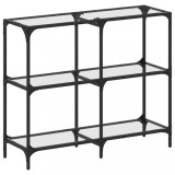 Cumpara ieftin Masuta de cafea, blat din sticla transparenta, 98x30x81 cm otel