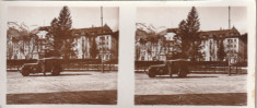 Foto stereoscopica nr.3006,Sinaia,Hotel Palace,Muntele Furnica,automobil epoca foto