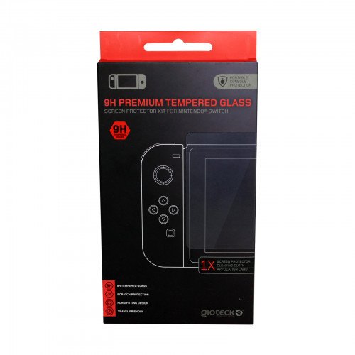 Gioteck - 9H Premium Tempered Glass Screen Protector Kit for Nintendo Switch