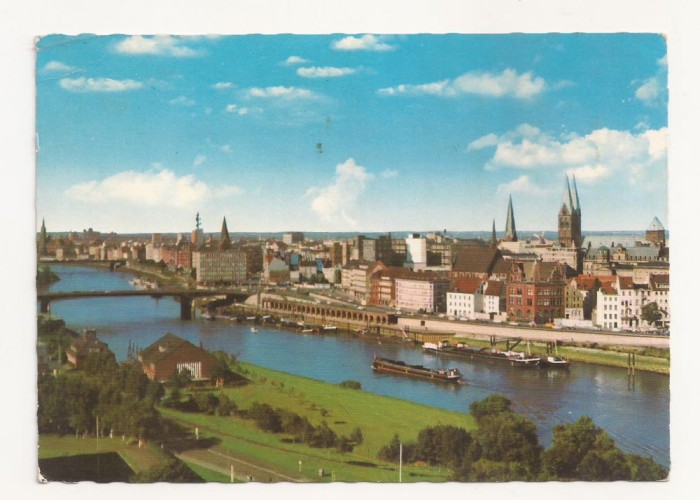 SG10- Carte Postala-Germania, Bremen, Panorama, Circulata 1974