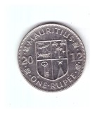 Moneda Mauritius 1 rupee 2012, stare foarte buna, cu luciu, curata