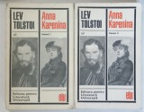 ANNA KARENINA , VOLUMELE I - II , roman de LEV TOLSTOI , 1968 *EDITIE BROSATA , *PREZINTA URME DE UZURA