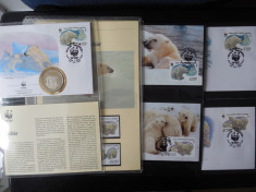 Serie timbre fauna WWF animale ursi urs polar nestampilat postale filatelice foto