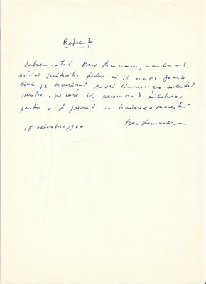A3574N Oscar Lemnaru (Oscar Holtzman), act scris și semnat olograf, 1966 foto