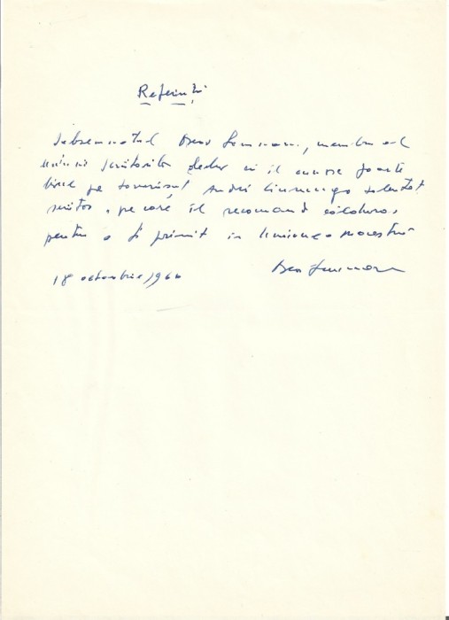 A3574N Oscar Lemnaru (Oscar Holtzman), act scris și semnat olograf, 1966