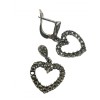 Cercei argint 925 inima cu marcasite