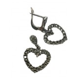 Cercei argint 925 inima cu marcasite