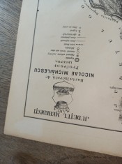 HARTA LITOGRFIE, 1904 = JUDETUL MEHEDINTI * FORMAT 37,5* 27,5 CM