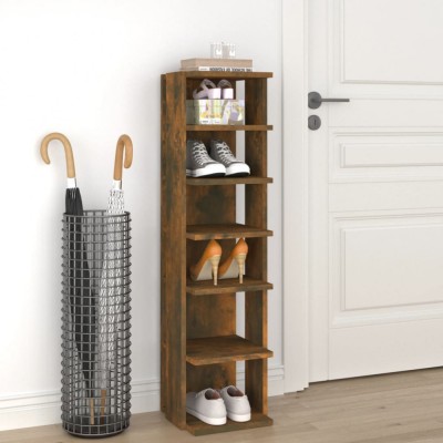 Gossi suport pantofi, stejar fumuriu, 27,5x27x102 cm, lemn prelucrat foto